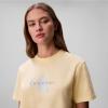 imageCalvin Klein Womens Monogram Logo Crewneck TShirtFrench Vanilla