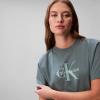 imageCalvin Klein Womens Monogram Logo Crewneck TShirtNorth Atlantic