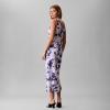 imageCalvin Klein Womens Printed Chiffon Cowl Neck Maxi DressBrilliant White Floral Print