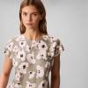 imageCalvin Klein Womens Printed Matte Satin Sheath TopShadow Buttercup Floral Print