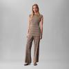 imageCalvin Klein Womens Printed Plisse Wide Leg PantsBrown Ladder Print