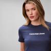 imageCalvin Klein Womens Slim Fit Cotton Modal Monogram TeeDark Denim