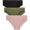 imageCalvin Klein Womens Bonded Flex Seamless 3pack Mid Rise BikiniBlackDeep Lichen GreenSubdued