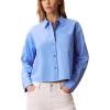 imageCalvin Klein Womens Cotton Poplin Cropped ShirtBlue Descent