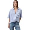 imageCalvin Klein Womens Crepe Printed Wrap TopZen Blue