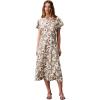 imageCalvin Klein Womens Matte Satin Short Sleeve Midi DressShadow Buttercup Floral Print