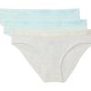 imageCalvin Klein Womens Motive Cotton Multipack Bikini Panty 2 PackBlue GlassSnow HeatherMarching Stripe Blue Glass
