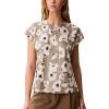 imageCalvin Klein Womens Printed Matte Satin Sheath TopShadow Buttercup Floral Print