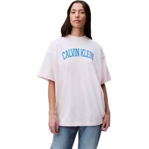 imageCalvin Klein Jeans Womens Boxy Varsity TShirtCrystal Pink