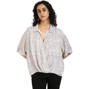 imageCalvin Klein Womens Chiffon Printed Wrap TopWhite