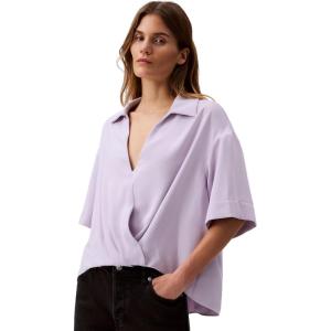 imageCalvin Klein Womens Crepe Printed Wrap TopOrchid Petal