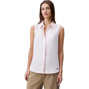 imageCalvin Klein Womens Crepe Sleeveless ButtonDown TopPearl