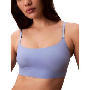 imageCalvin Klein Womens Invisibles Comfort Seamless Adjustable Skinny Strap Bralette BraBlue Tulip
