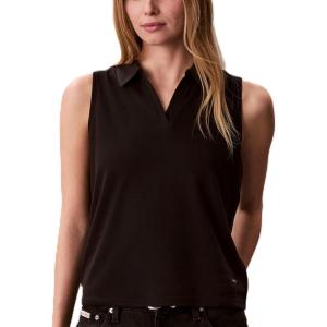 imageCalvin Klein Womens Johnny Collar Sleeveless TopBlack