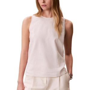 imageCalvin Klein Womens Linen Blend Shell TopWhite Sand