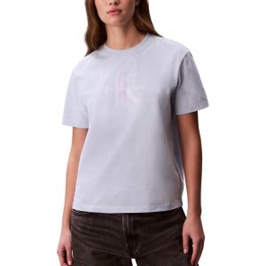 imageCalvin Klein Womens Monogram Logo Crewneck TShirtBreezy Blue