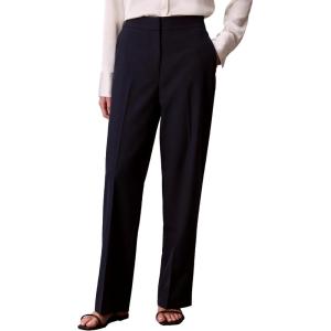 imageCalvin Klein Womens Stretch Flannel Slim Straight PantsDark Sapphire