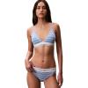 imageCalvin Klein Womens Icon Cotton Modal Lightly Lined Triangle BralettePulse Stripe Blue Descent
