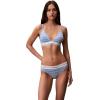 imageCalvin Klein Womens Icon Cotton Modal Lightly Lined Triangle BralettePulse Stripe Blue Descent