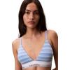 imageCalvin Klein Womens Icon Cotton Modal Lightly Lined Triangle BralettePulse Stripe Blue Descent