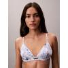 imageCalvin Klein Womens Signature Satin Unlined Triangle BraletteBlue Buttercup Floral Harbour