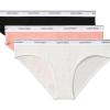 imageCalvin Klein Womens Balance Cotton Stretch Bikini Panties 3 PackBlackSnow HeatherCoral Almond