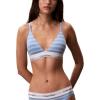 imageCalvin Klein Womens Icon Cotton Modal Lightly Lined Triangle BralettePulse Stripe Blue Descent