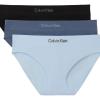 imageCalvin Klein Womens Microfiber Seamless Rib Bikini Panties 3 PackBlack Ice Water Scorched Denim
