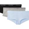 imageCalvin Klein Womens Motive Cotton Boyshort Panties 3 PackBlackGrey Heather Ice Water