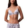 imageCalvin Klein Womens Signature Satin Unlined Triangle BraletteBlue Buttercup Floral Harbour