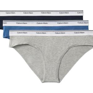 imageCalvin Klein Womens Balance Cotton Stretch Bikini Panties 3 PackSpeakeasy Grey Heather Moonlight Blue