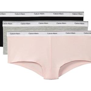 imageCalvin Klein Womens Balance Cotton Stretch Boyshort Panties 3 PackBlackGrey HeatherNymphs Thigh
