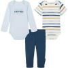 imageCalvin Klein babyboys 2 Bodysuits and Pant SetPlein AirAntique WhiteDark Denim