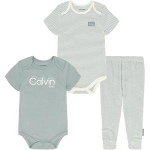 imageCalvin Klein babyboys 2 Bodysuits and Pant SetLight Blue  Marshmallow