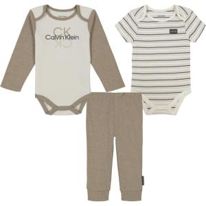 imageCalvin Klein babyboys 2 Bodysuits and Pant SetSavannah TanAntique White