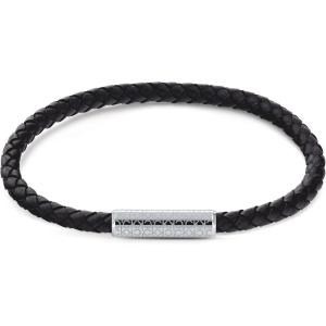 imageCalvin Klein Mens Braided Leather Bracelet Magnetic Closure  Modern Statement Accessory  Gift for HimBlack