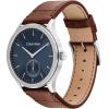 imageCalvin Klein Mens CK Tailored Quartz Watch  CrocEmbossed Strap Brushed Dial with SubEye Water Resistant Up to 30m  Classic Modern Timepiece  Gift for Him 42mmBrownBlue