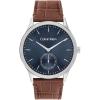 imageCalvin Klein Mens CK Tailored Quartz Watch  CrocEmbossed Strap Brushed Dial with SubEye Water Resistant Up to 30m  Classic Modern Timepiece  Gift for Him 42mmBrownBlue
