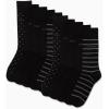 imageCalvin Klein Mens Dress Socks  10 Pairs Soft Cotton Blend Crew Socks for Men  Classic Comfort Stay Up Cuff Mixed PatternBlack Stripe