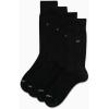 imageCalvin Klein Mens Dress Socks  4 Pack Breathable Cotton Blend Cushioned Crew Socks for Work Business and Formal WearBlack Logo