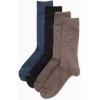 imageCalvin Klein Mens Dress Socks  4 Pack Breathable Cotton Blend Cushioned Crew Socks for Work Business and Formal WearBrown Multi