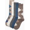 imageCalvin Klein Mens Dress Socks  5 Pairs Soft Cotton Blend Crew Socks for Men  Classic Comfort Stay Up Cuff Mixed PatternTan Argyle
