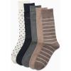 imageCalvin Klein Mens Dress Socks  5 Pairs Soft Cotton Blend Crew Socks for Men  Classic Comfort Stay Up Cuff Mixed PatternTan Stripe