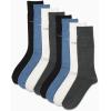 imageCalvin Klein Mens Dress Socks  8 Pack Soft Cotton Blend Work Crew Socks for Men for Casual Business amp Formal WearBlueGrey Solid