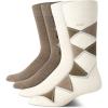 imageCalvin Klein Mens Crew Socks  4 Pack Soft Cotton Blend Cushioned Crew Dress Socks for Men for Formal Casual and Work WearTan Argyle