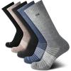 imageCalvin Klein Mens Crew Socks  5 Pack MoistureWicking Cushioned Athletic Crew Socks for Men for Running amp WorkoutHeather Grey Multi