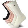 imageCalvin Klein Mens Crew Socks  5 Pack MoistureWicking Cushioned Athletic Crew Socks for Men for Running amp WorkoutIvory Assorted