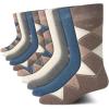 imageCalvin Klein Mens Dress Socks  10 Pairs Soft Cotton Blend Crew Socks for Men  Classic Comfort Stay Up Cuff Mixed PatternTan Argyle