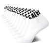 imageCalvin Klein Mens Quarter Socks  12 Pack Breathable Soft Cushioned Quarter Cut Athletic Ankle Socks for MenWhite Logo