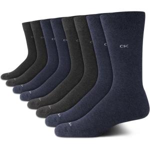 imageCalvin Klein Mens Dress Socks  8 Pack Cotton Blend Cushioned Work Crew Socks for Men for Casual Business amp Formal WearDenim Assorted